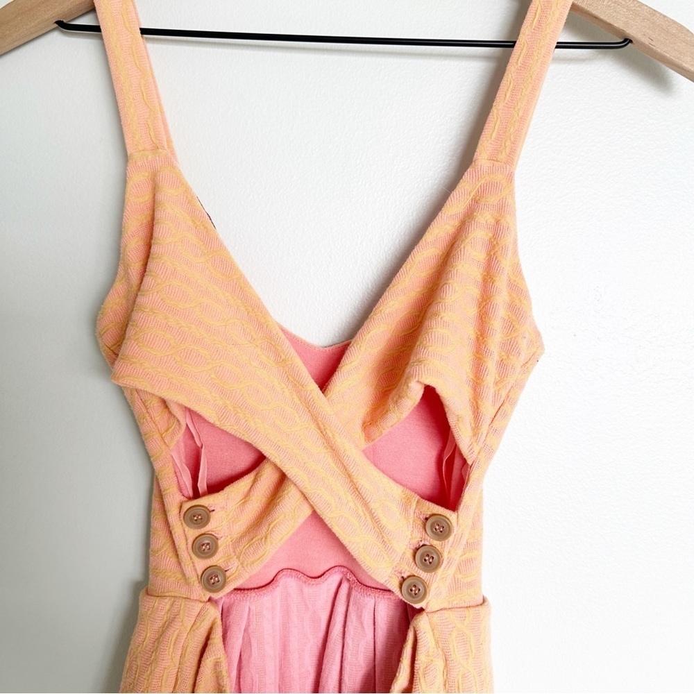 Anthropologie Postmark Peek A Boo Dress Open Back Criss Cross Cut Out Dress - Picture 2 of 5